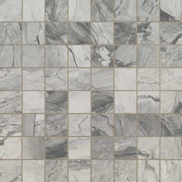 Kaya Onda Gray 3 in X 3 in Matte Porcelain Mosaic Tile, 11PK